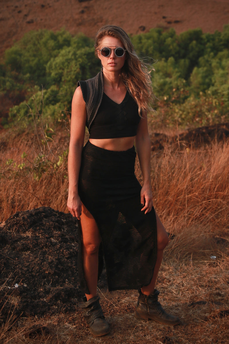 High Waist Skirt ~ black