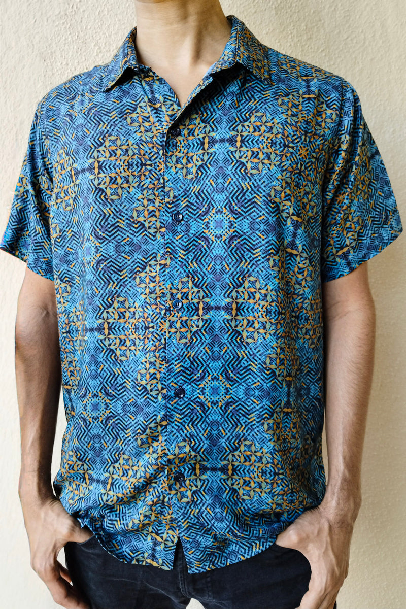 Digit shirt - Blue/Orange